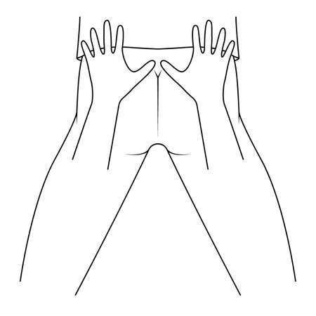 Massage. Yumeiho therapy line. Instructions for performing massage techniquesのイラスト素材