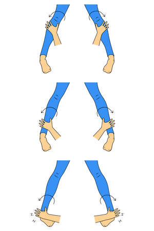 Massage. Yumeiho therapy. Instructions for performing massage techniquesのイラスト素材