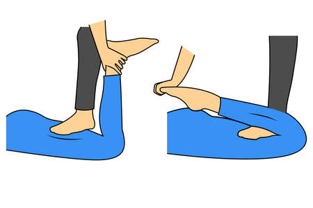 Massage. Yumeiho therapy. Instructions for performing massage techniquesのイラスト素材