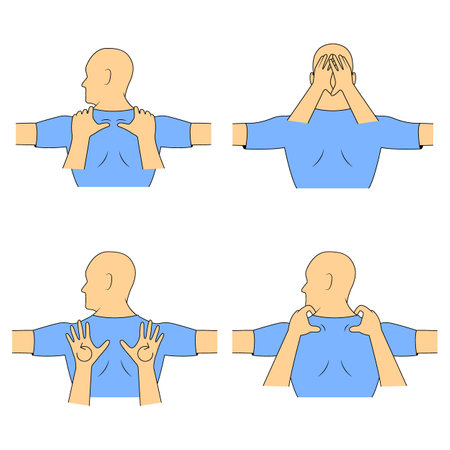 Massage. Yumeiho therapy. Instructions for performing massage techniquesのイラスト素材