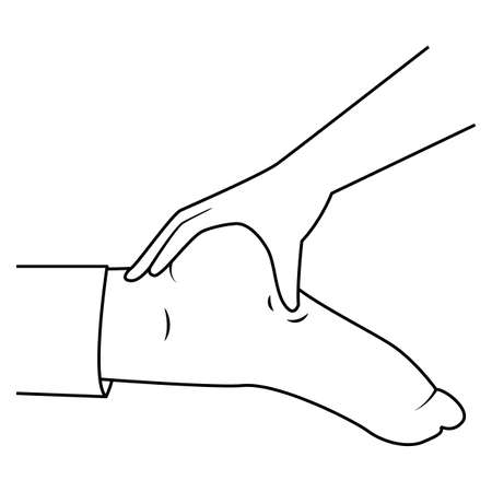 Massage. Yumeiho therapy line. Instructions for performing massage techniquesのイラスト素材