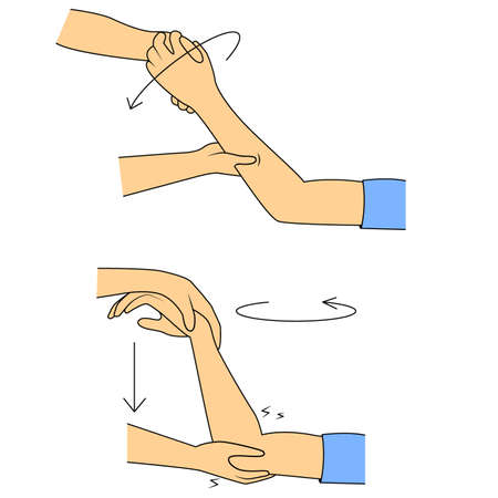Massage. Yumeiho therapy. Instructions for performing massage techniquesのイラスト素材