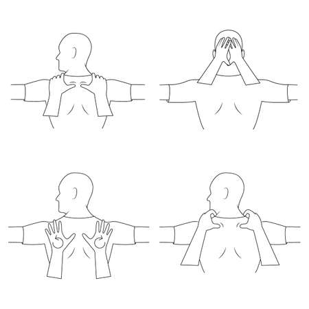 Massage. Yumeiho therapy line. Instructions for performing massage techniquesのイラスト素材