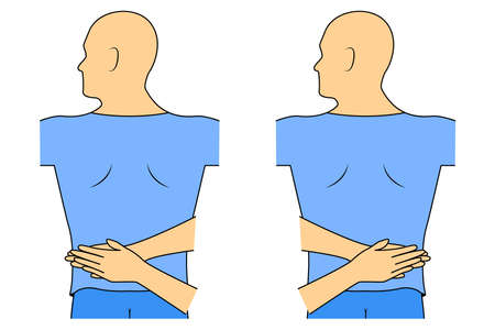 Massage. Yumeiho therapy. Instructions for performing massage techniquesのイラスト素材