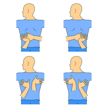 Massage. Yumeiho therapy. Instructions for performing massage techniquesのイラスト素材