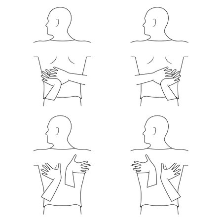 Massage. Yumeiho therapy line. Instructions for performing massage techniquesのイラスト素材