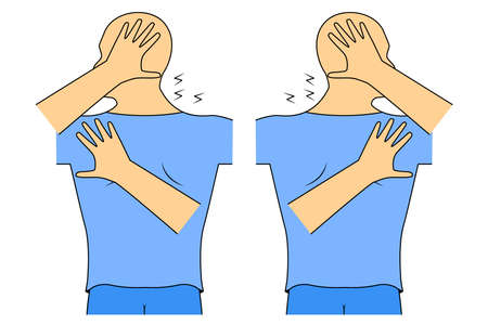Massage. Yumeiho therapy. Instructions for performing massage techniquesのイラスト素材