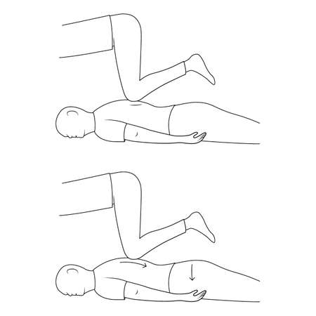 Massage. Yumeiho therapy line. Instructions for performing massage techniquesのイラスト素材