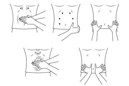 Massage. Yumeiho therapy line. Instructions for performing massage techniquesのイラスト素材