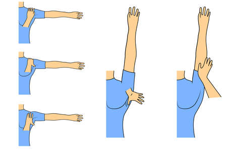 Massage. Yumeiho therapy. Instructions for performing massage techniquesのイラスト素材