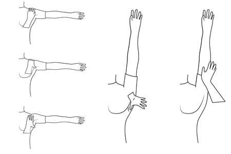 Massage. Yumeiho therapy line. Instructions for performing massage techniquesのイラスト素材