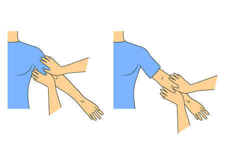 Massage. Yumeiho therapy. Instructions for performing massage techniquesのイラスト素材