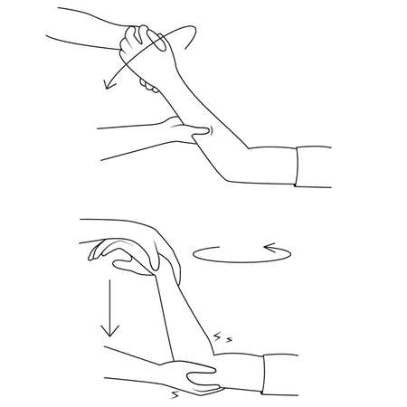 Massage. Yumeiho therapy line. Instructions for performing massage techniquesのイラスト素材