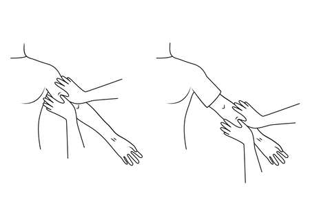 Massage. Yumeiho therapy line. Instructions for performing massage techniquesのイラスト素材