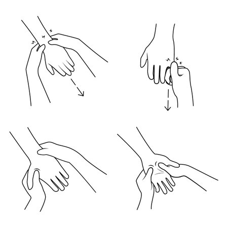 Massage. Yumeiho therapy line. Instructions for performing massage techniquesのイラスト素材