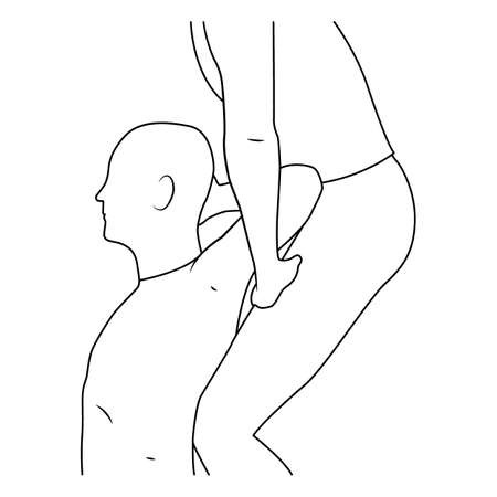 Massage. Yumeiho therapy line. Instructions for performing massage techniquesのイラスト素材