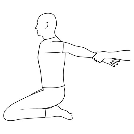 Massage. Yumeiho therapy line. Instructions for performing massage techniquesのイラスト素材