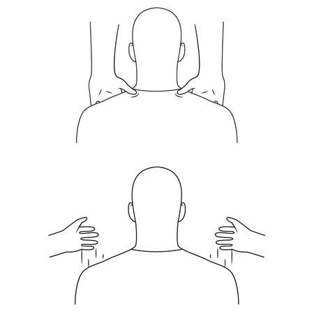 Massage. Yumeiho therapy line. Instructions for performing massage techniquesのイラスト素材