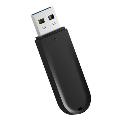 Flash drive. 3D rendering, isolate. A beautiful image of a magnetic storage device, usb.の写真素材