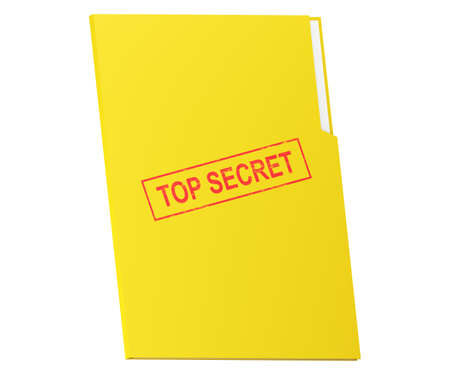 Secret documents. Folder with classified materials on the background of documents.の写真素材