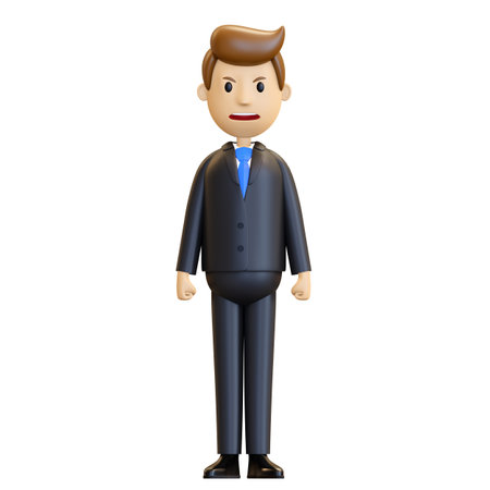 A very angry man with clenched fists. Angry boss, office worker.の写真素材