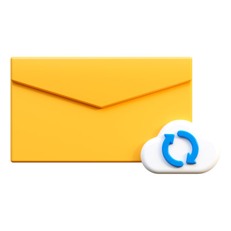 Envelope. 3D envelope with cloud storage message sync icon. .の写真素材
