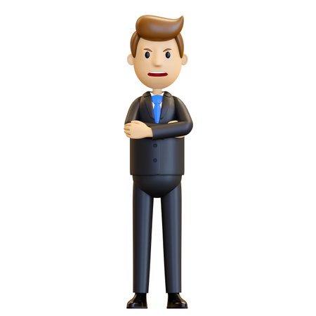 A very angry man shows dislike. Angry boss, office worker.の写真素材