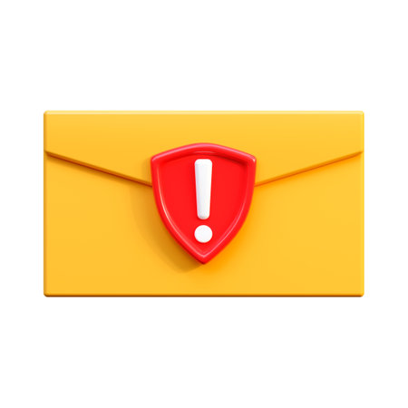 An icon in the form of an envelope with an error warning about the availability of the letterの写真素材