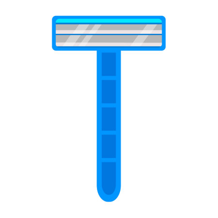Machine for shaving. Minimalistic icon in cartoon style. Vector flat illustration of a blade for shaving and hair care. Skin hygiene tool. Haircut, beard and mustache.のイラスト素材