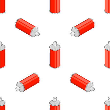 Cartoon isometric paint can seamless pattern. Set for games. Drawing graffiti on the walls.のイラスト素材