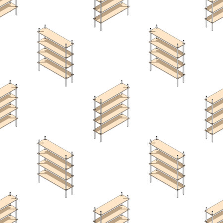 Shelf with drawers. Office furniture for storing and sorting documents in folders and boxes. Vector illustration in cartoon style, isolate.のイラスト素材