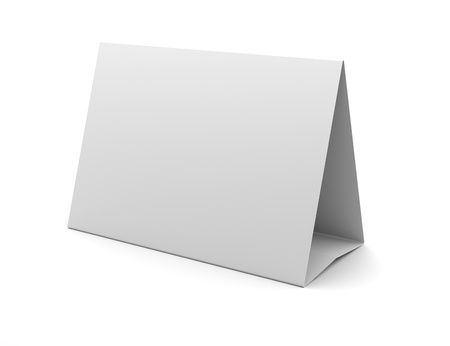 Blank White Desk Display Isolated on the White Backgroundの写真素材