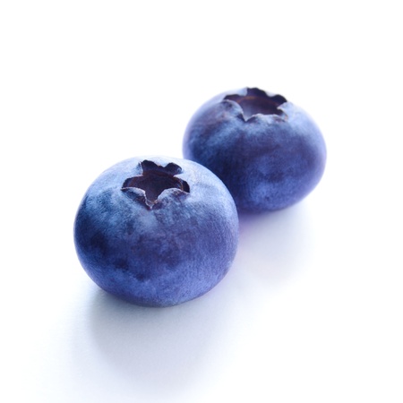 Group of Fresh Blueberries Isolated on the White Backgroundの写真素材