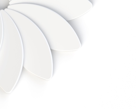 3D Abstract White Flower on the White Backgroundの写真素材