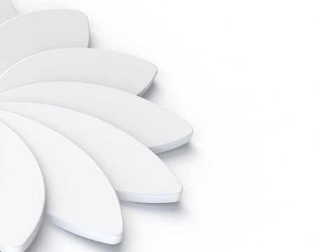 3D Abstract White Flower on the White Backgroundの写真素材