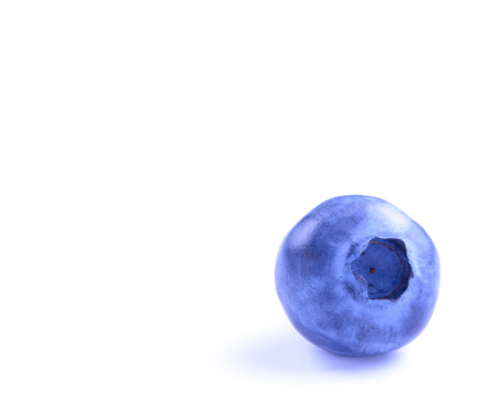 Single Fresh Sweet Blueberry Isolated on the White Backgroundの写真素材