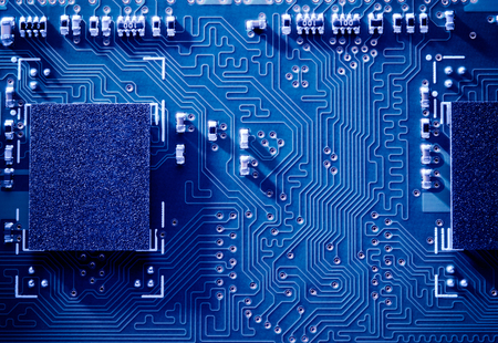 Close up Image of the Electronic Circuit Board with Processor. Computer Technology Concept Backgroundの写真素材