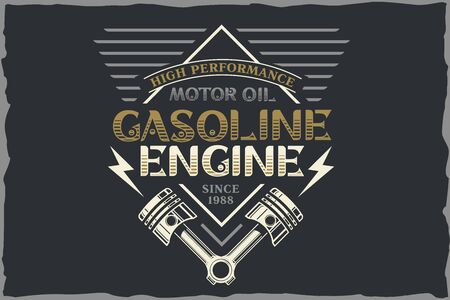 Vintage label design with lettering composition on dark background.のイラスト素材