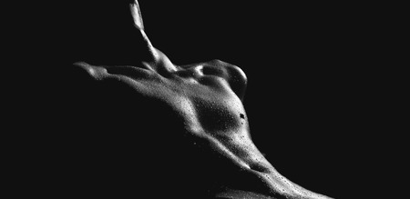 Mens chest and abdomenの写真素材