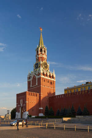 Spasskaya (Saviour) Tower of Moscow Kremlin on the Red Square, Moscow, Russia. UNESCO World Heritage Site Ref 545.のeditorial素材