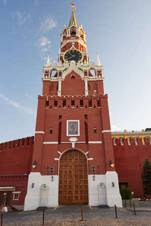 Spasskaya (Saviour) Tower of Moscow Kremlin on the Red Square, Moscow, Russia. UNESCO World Heritage Site Ref 545.のeditorial素材
