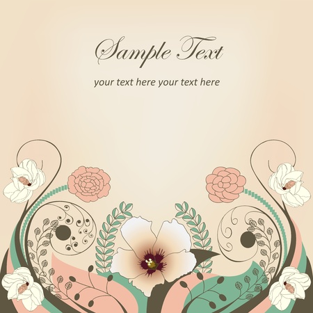 Greeting card with flowersのイラスト素材