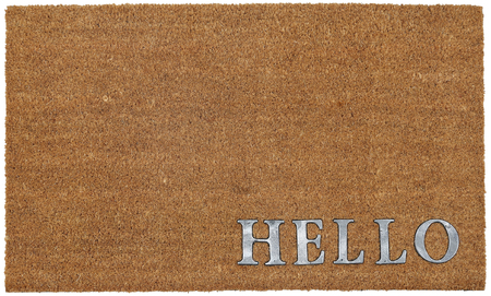 Classic beige and Silver zute / coir Outdoor Door mat withの写真素材