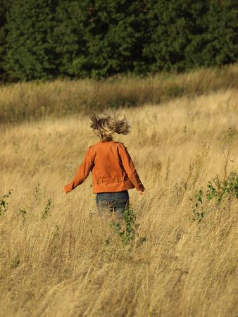 Running girlの写真素材