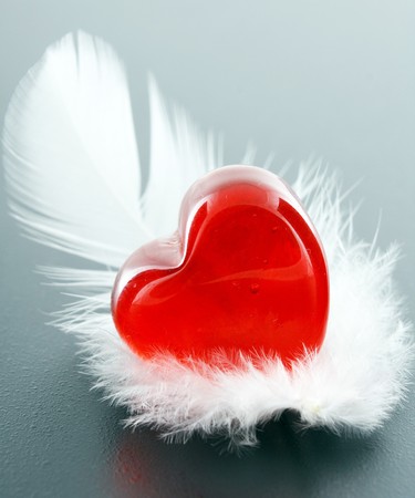 heart on a featherの写真素材