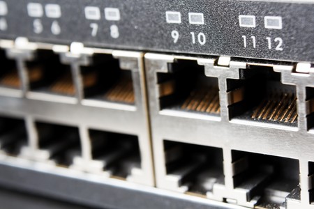 Internet connection with a routerの写真素材