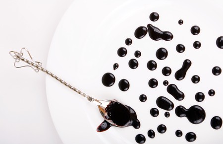 liquid dark chocolateの写真素材