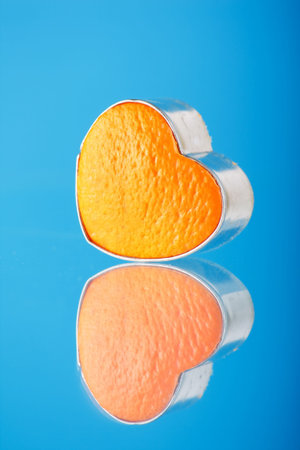 orange heartの写真素材