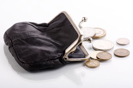 old leather purseの写真素材