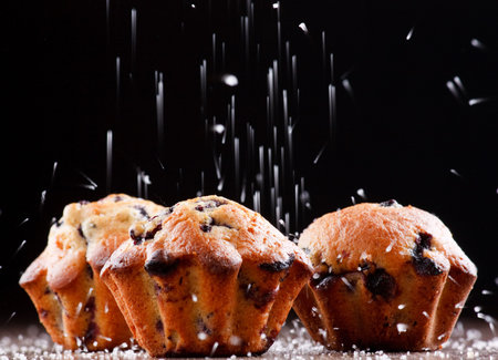 Blueberry muffinsの写真素材